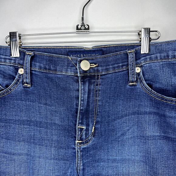 Rock & Republic Womens Berlin Dark Wash Mid Rise Skinny Jeans Plus Size 16 - Picture 5 of 15